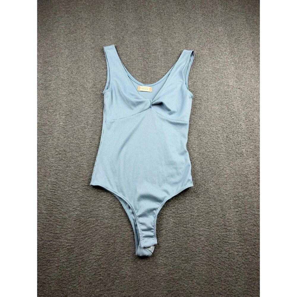Altar'd State Bodysuit Women's S Small Light Blue Sleeveless Stretch Knit